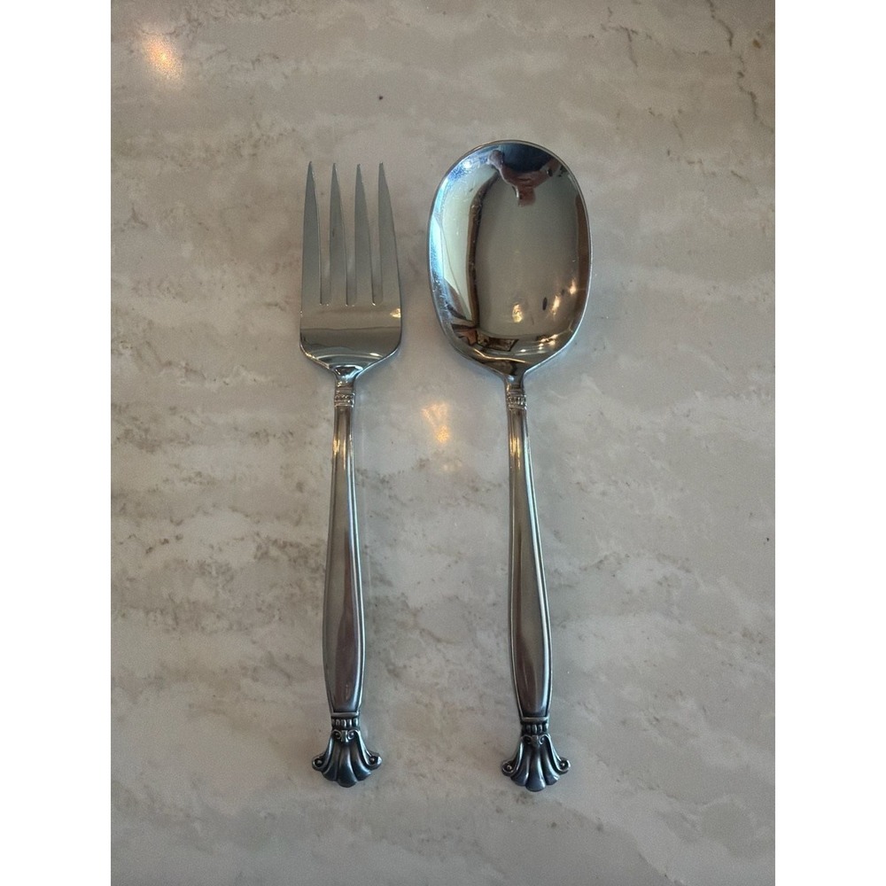 F.B. Rogers Topaz Japan Stainless Steel Serving Fork and Spoon Set